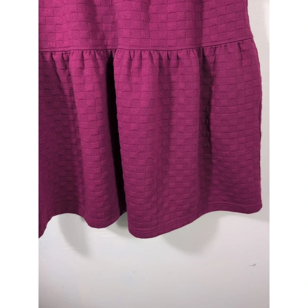 New In  Quilted Balloon Sleeve Dress‎ Purple Small New
